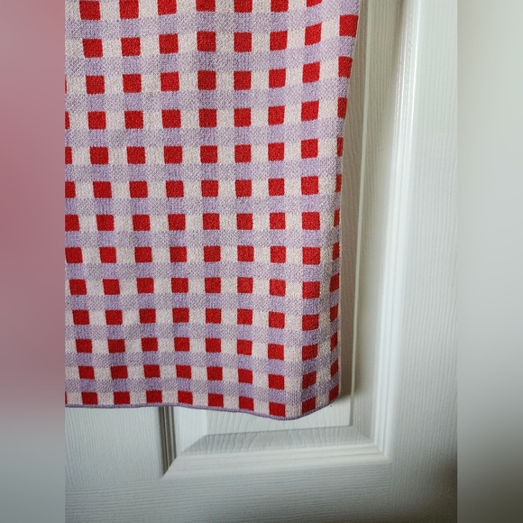 Ann Taylor Factory Red and White Grid Sweater N - Picture 4 of 8